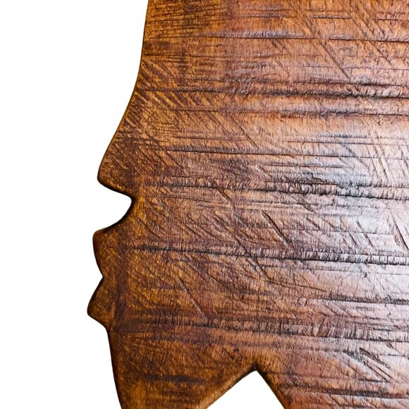 Hand-Carved African Tribal Wooden Mask Wall Art Decor 16" x 7 1/2" x 2" - Picture 8 of 8